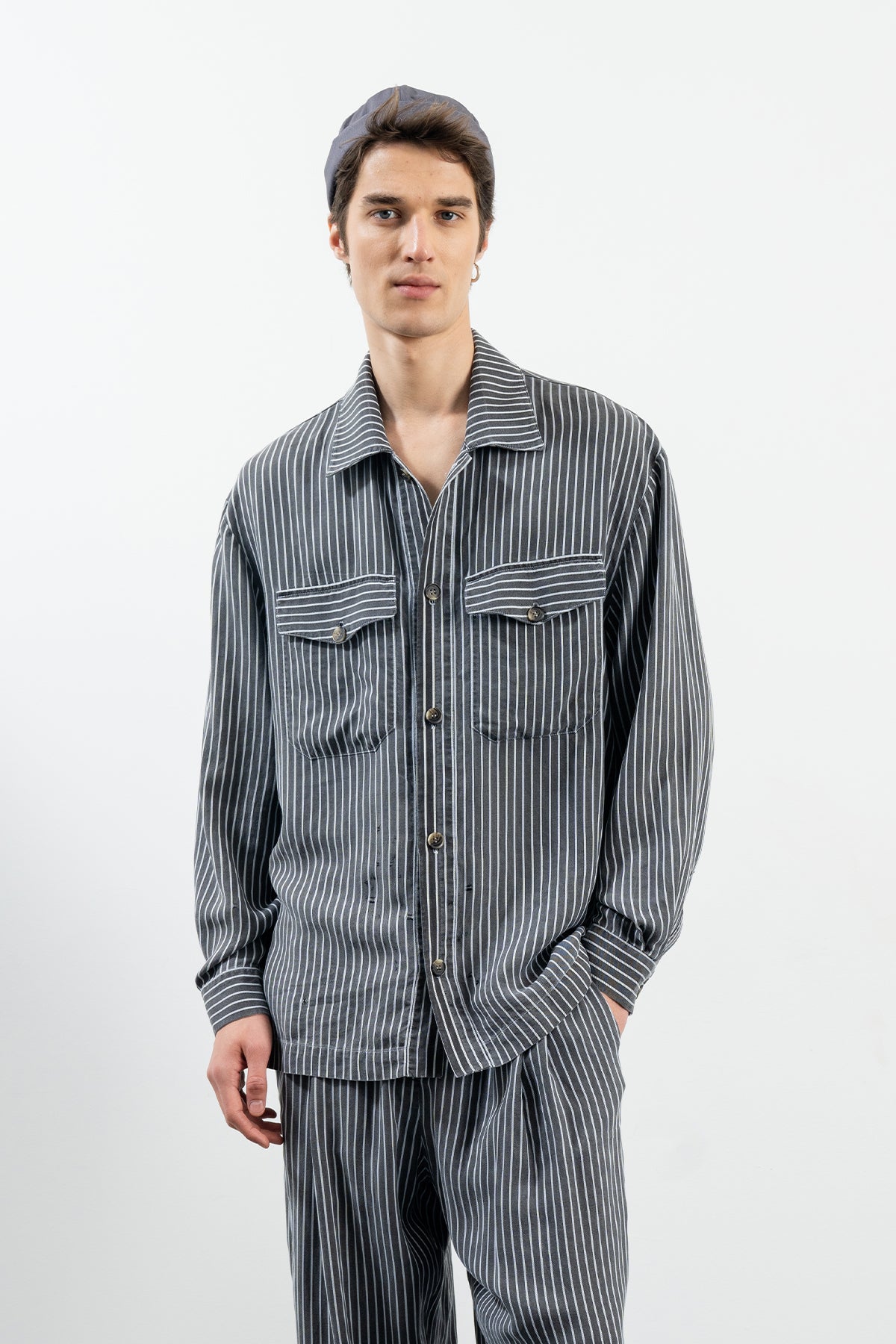 BALLY SHIRT - GRAY NAVY BLUE
