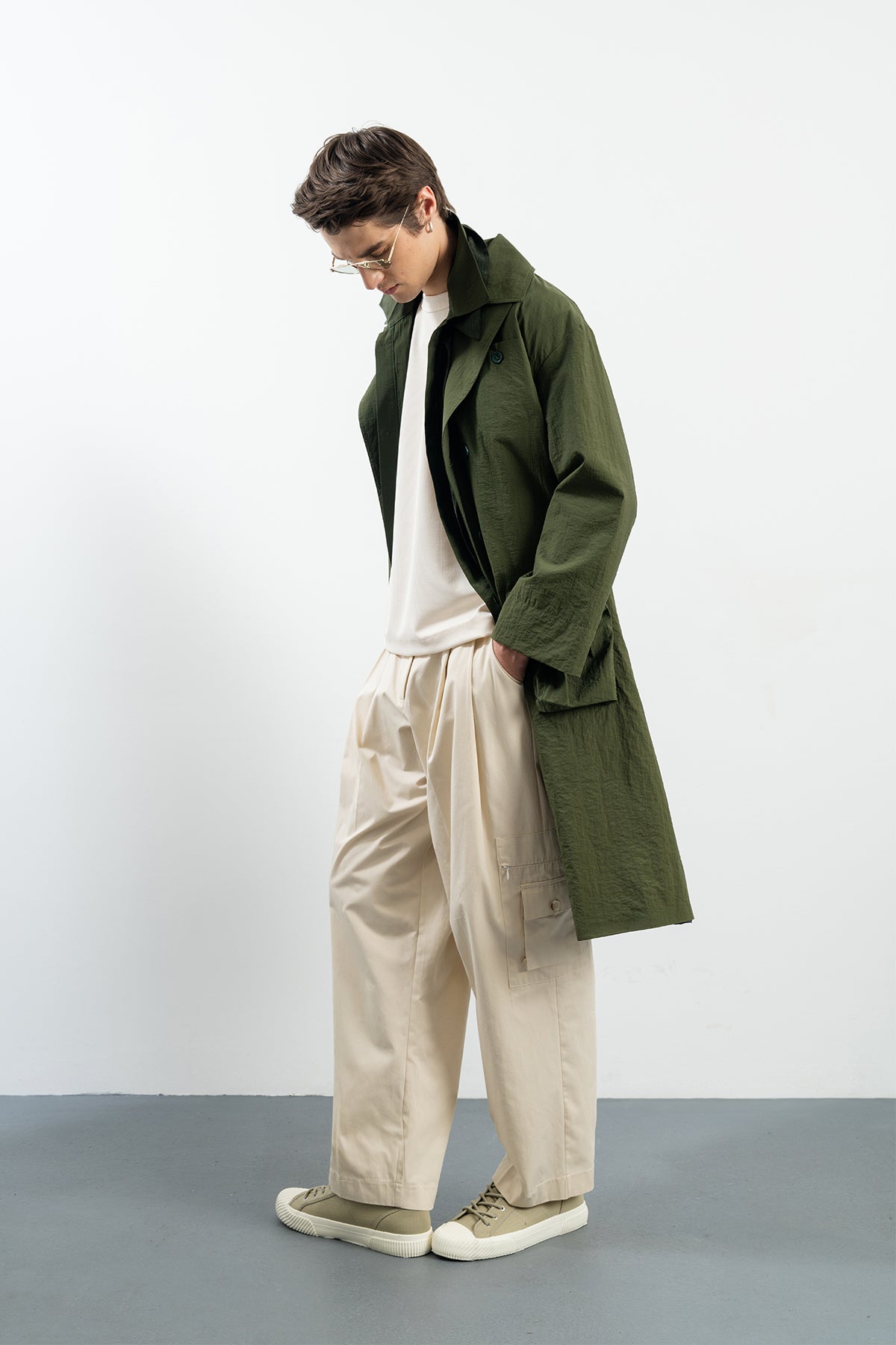 SOLID TRENCHCOAT - KHAKI