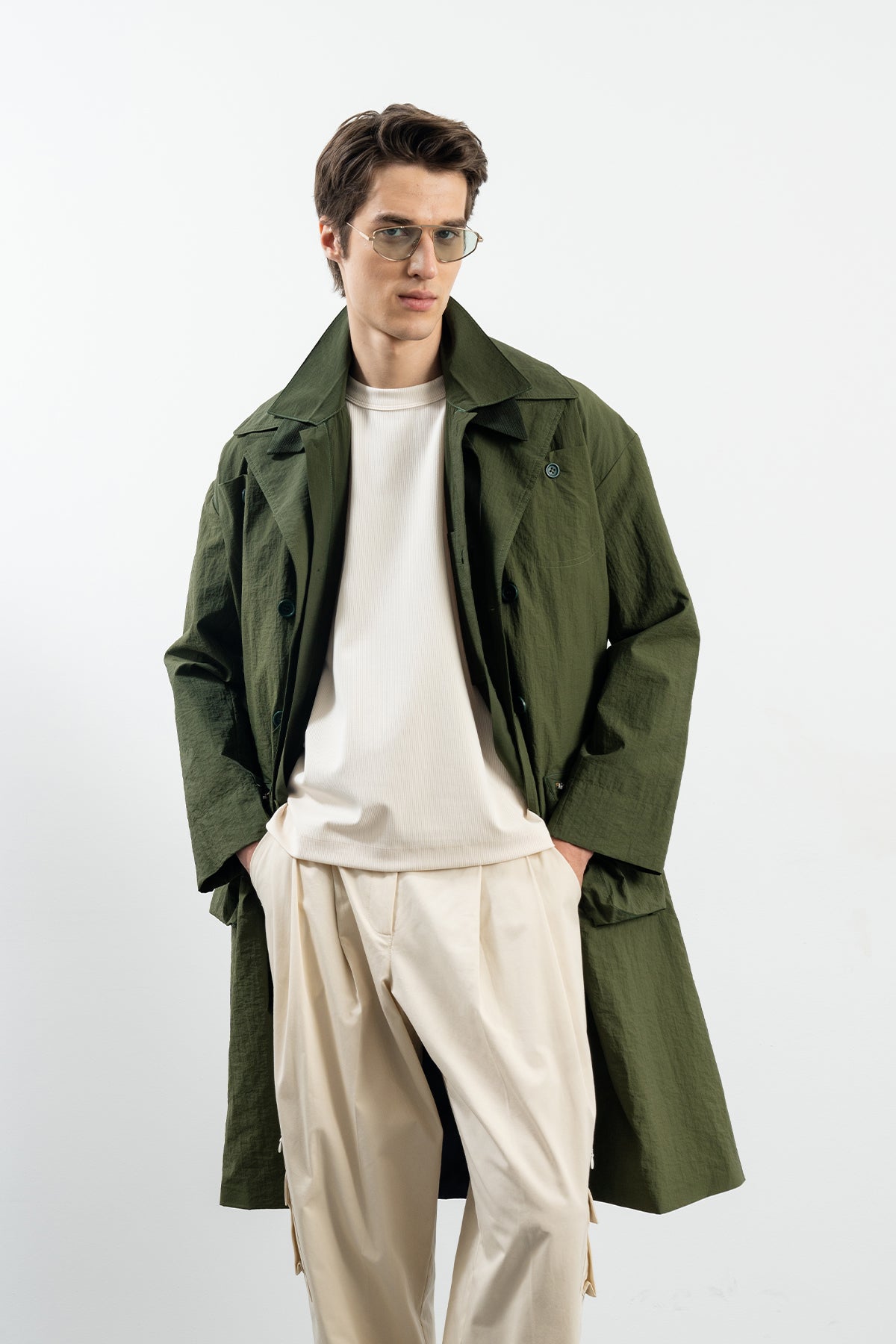 SOLID TRENCHCOAT - KHAKI