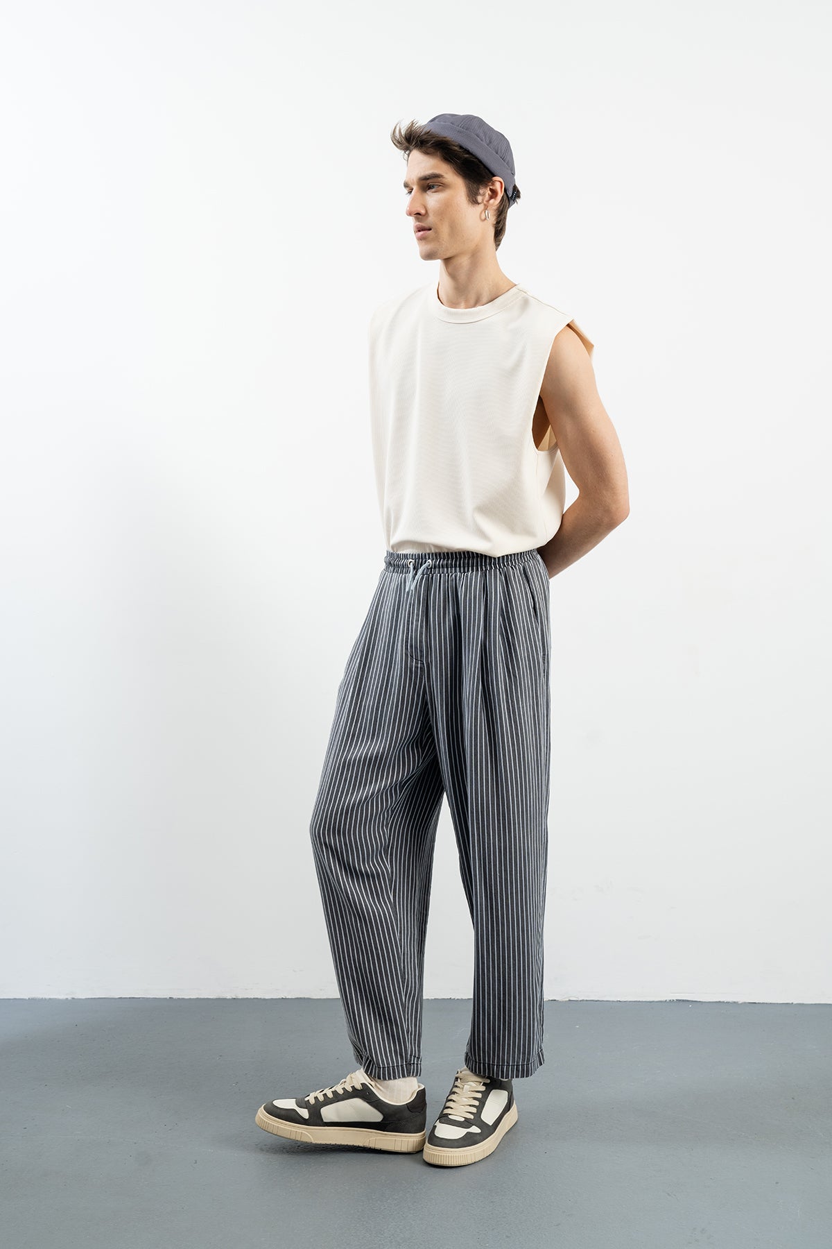 SANG PANTS - GRAY / NAVY
