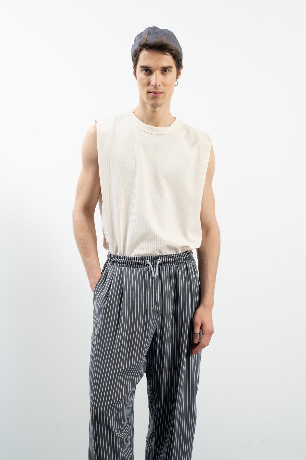 SANG PANTS - GRAY / NAVY