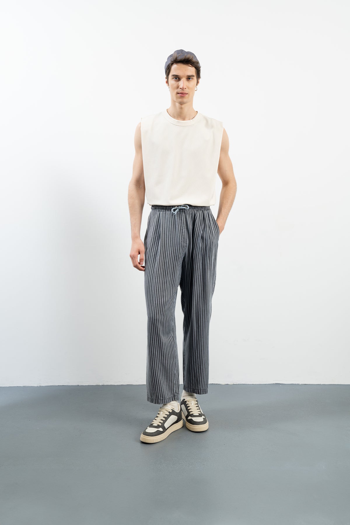 SANG PANTS - GRAY / NAVY