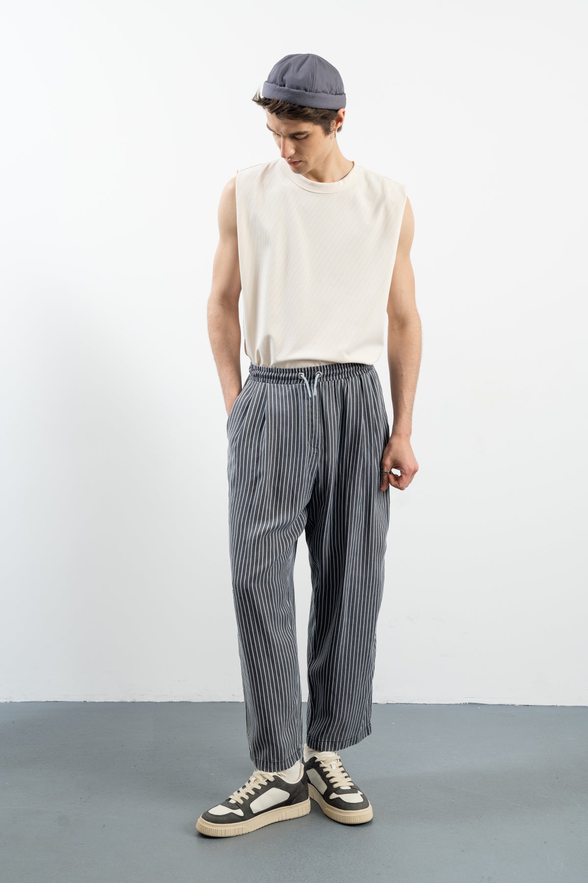 SANG PANTS - GRAY / NAVY