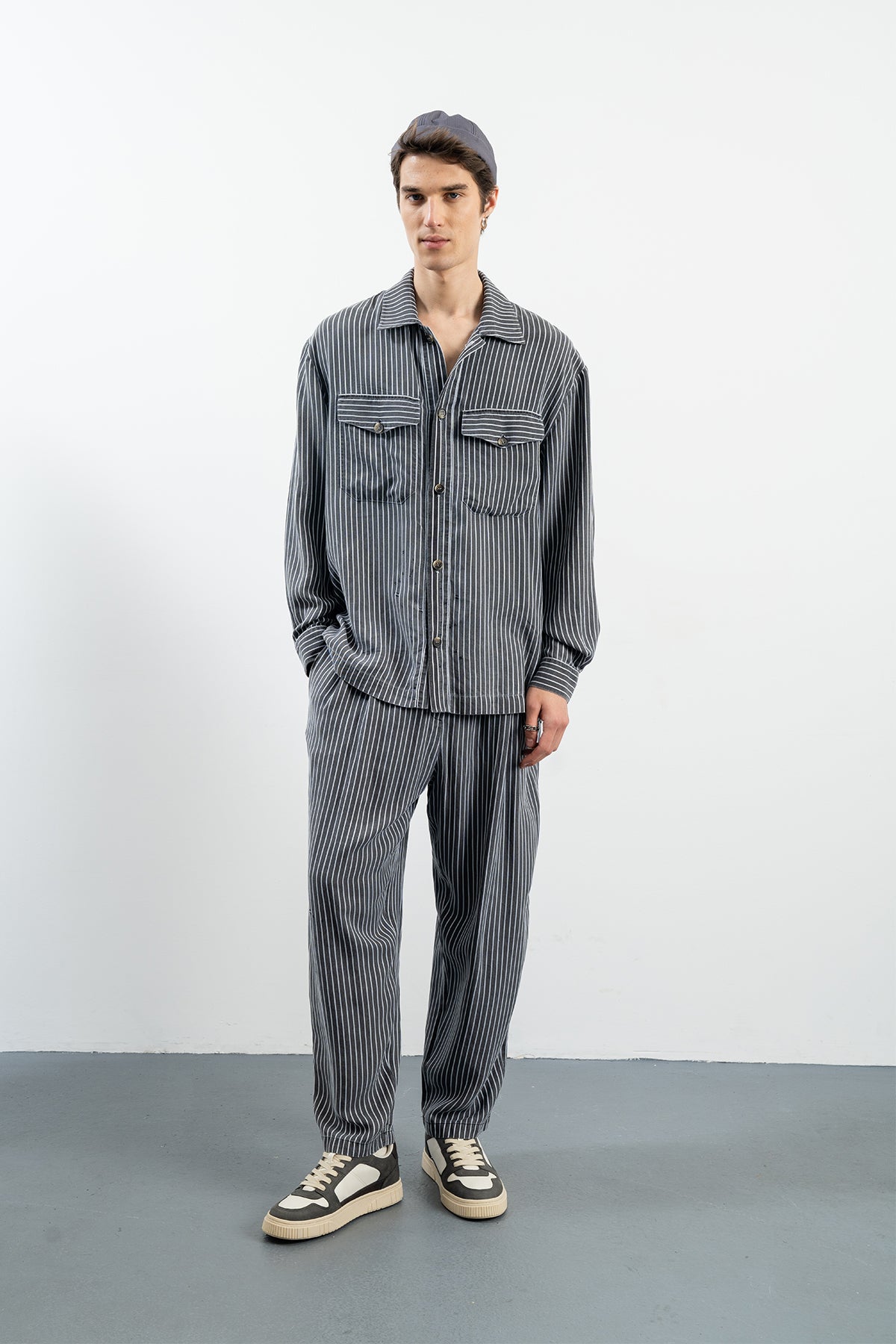 BALLY SHIRT - GRAY NAVY BLUE