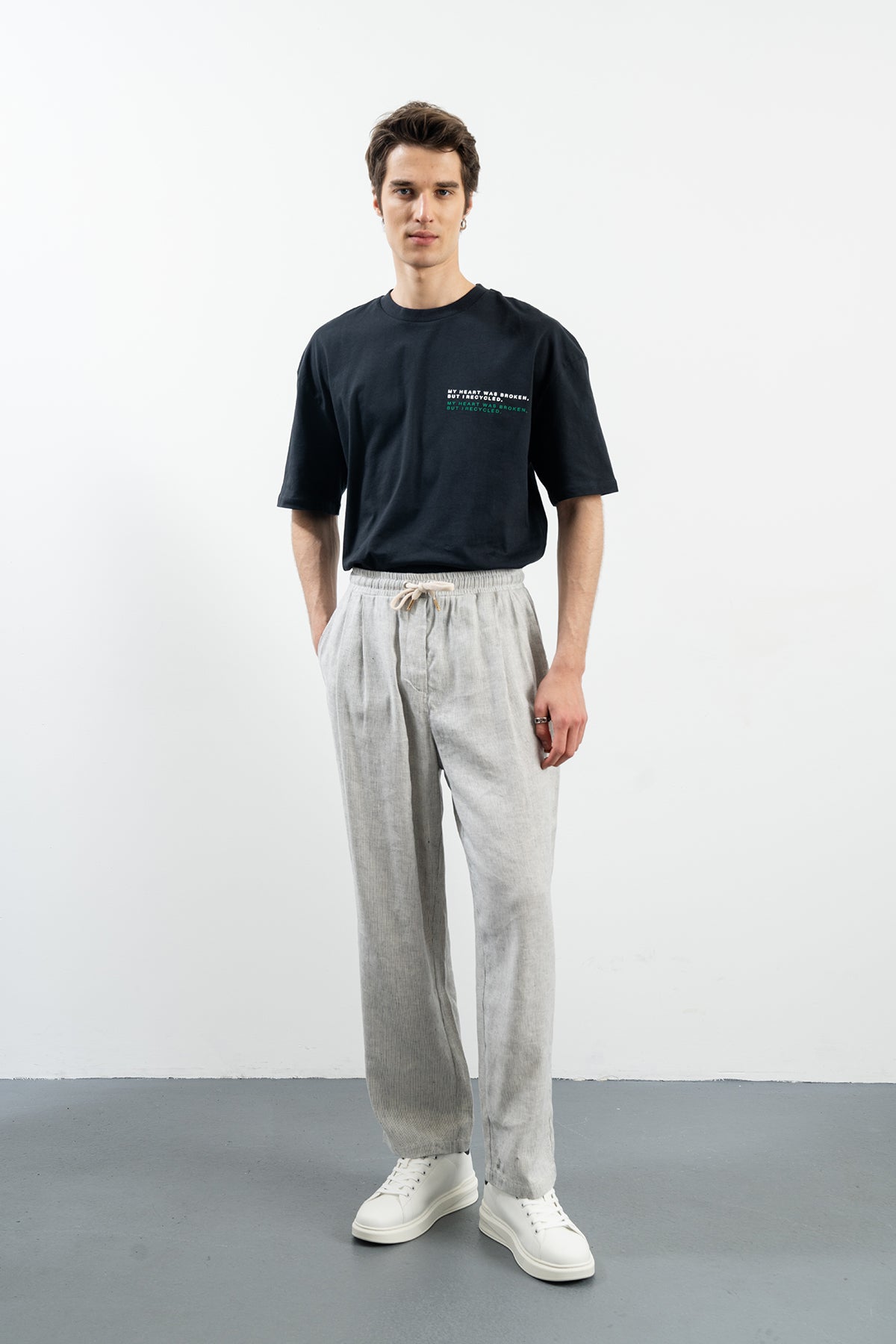 BREATHER PANTS - NAVY / WHITE