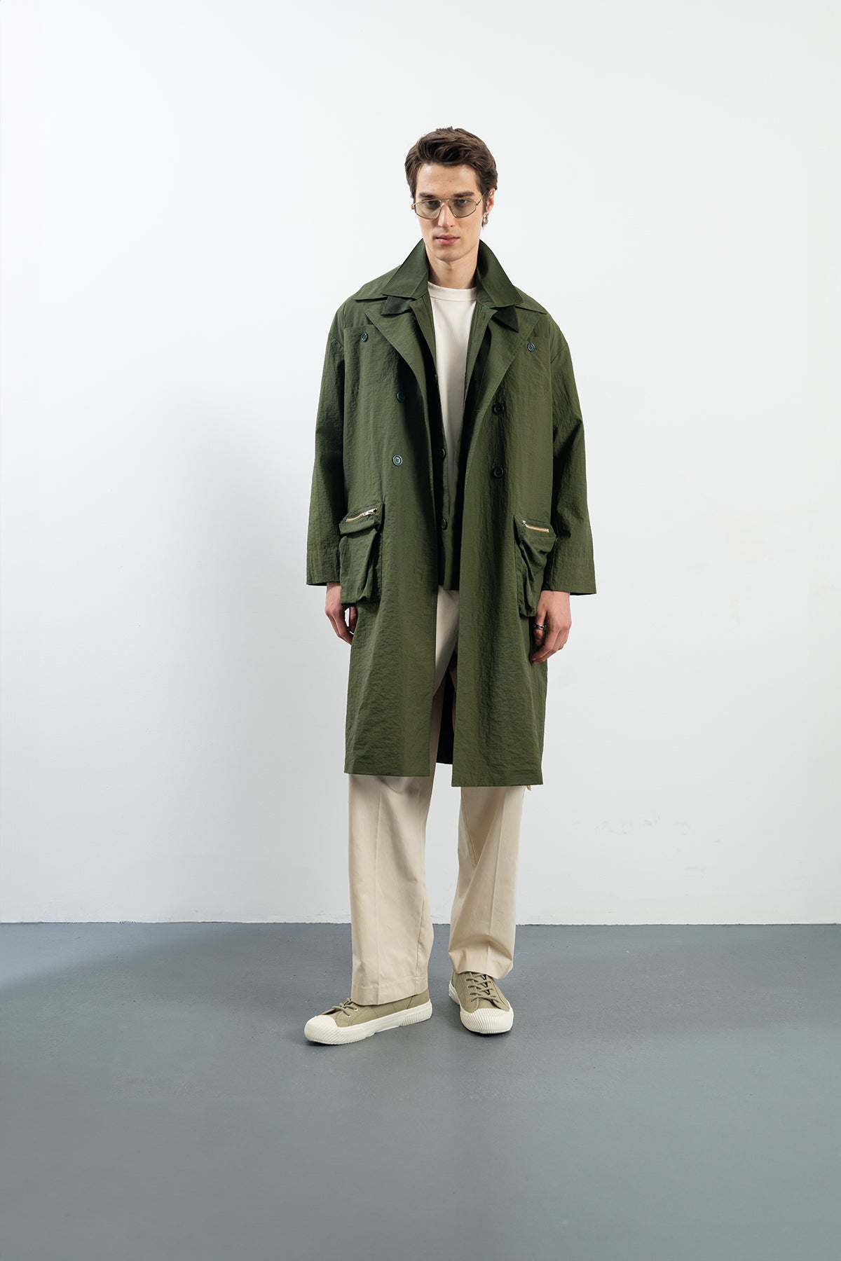 SOLID TRENCHCOAT - KHAKI