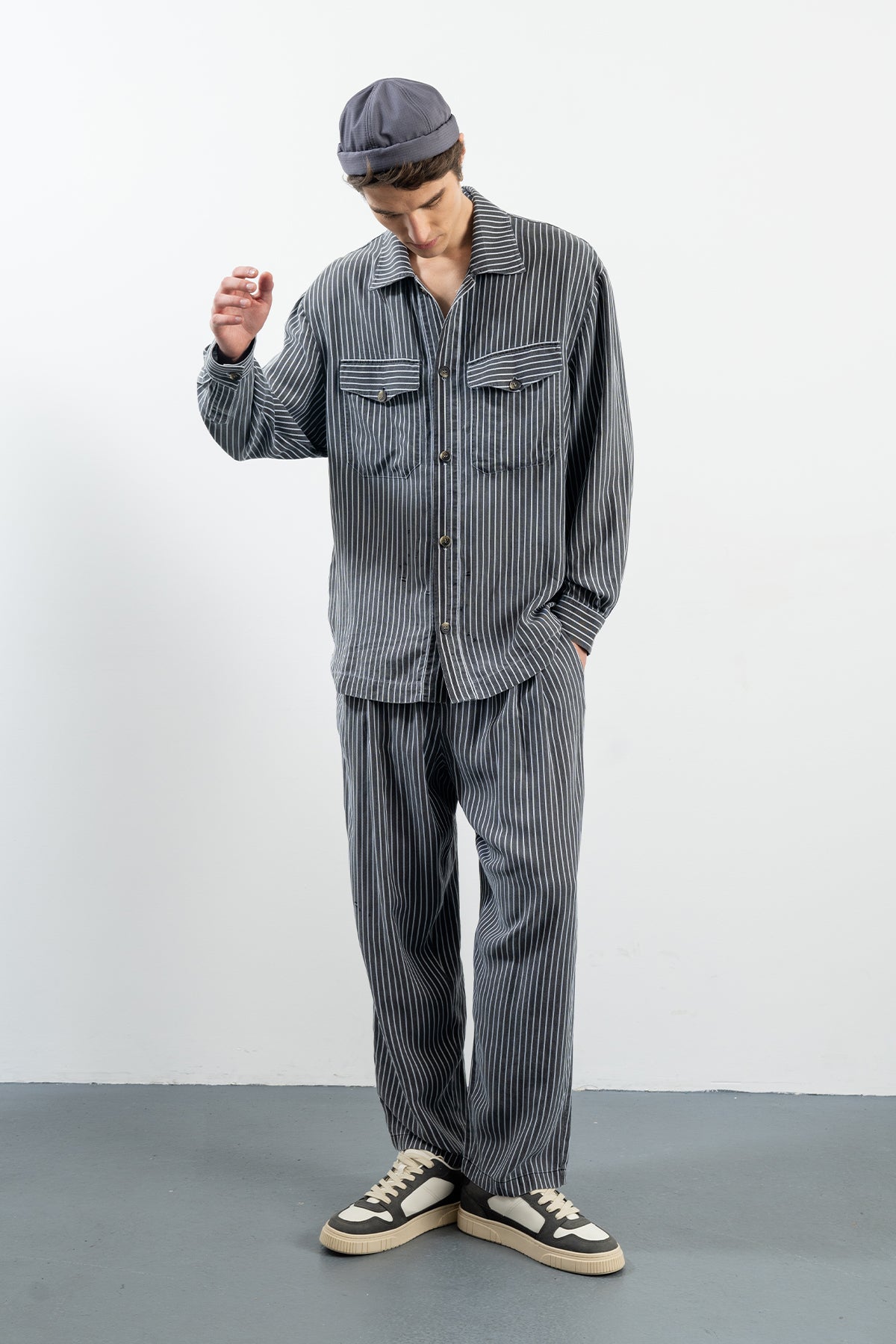 BALLY SHIRT - GRAY NAVY BLUE