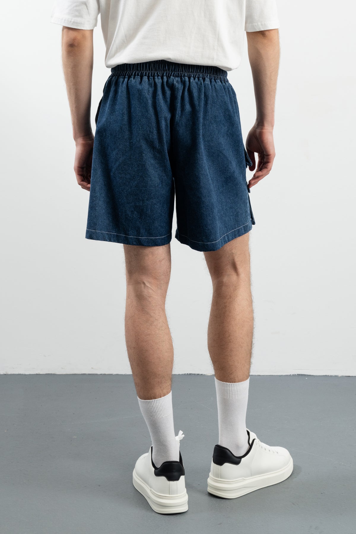 BELLY SHORTS - NAVY DENIM